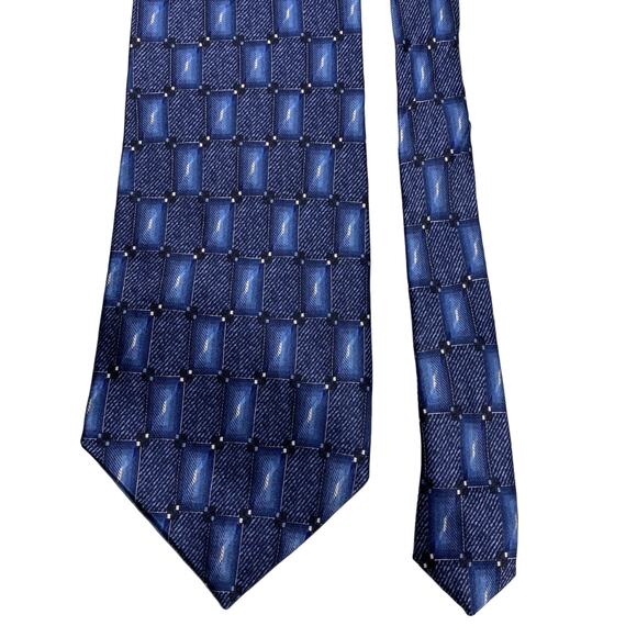 Mondo Seta Blue White Silk Necktie - Picture 1 of 5